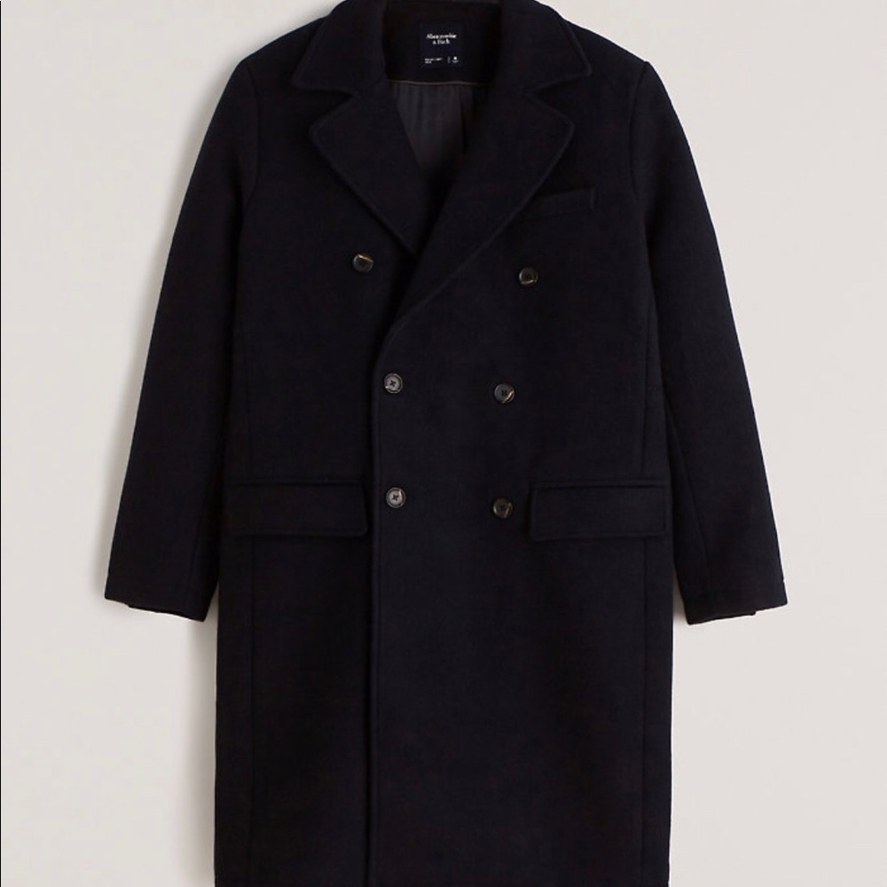 Brand News Abercombie Wool-Blend Great Coat - Picture 1 of 4